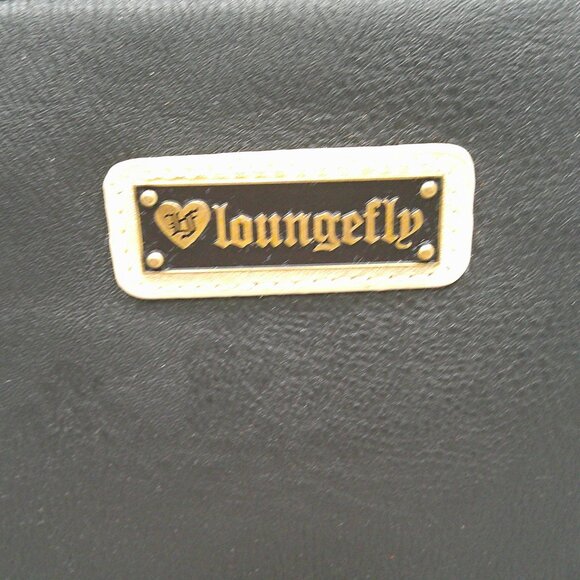 NWT Loungefly Embroidered Retro Black & Metallic Gold Owl Crossbody Shoulder Bag - Picture 3 of 11